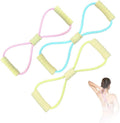 Figure 8 Fitness Resistance Bands with Handles, Yoga Resistance Band Stretch Fitness Band, Chest Expander, for Arm and Shoulder Stretch, Rope 8 Word Elastic for Women and Men（3 Pack）