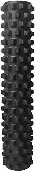 Extra Firm Textured Muscle Foam Roller Manipulates Soft Tissue Like A Massage Therapist (Black, Full Size)