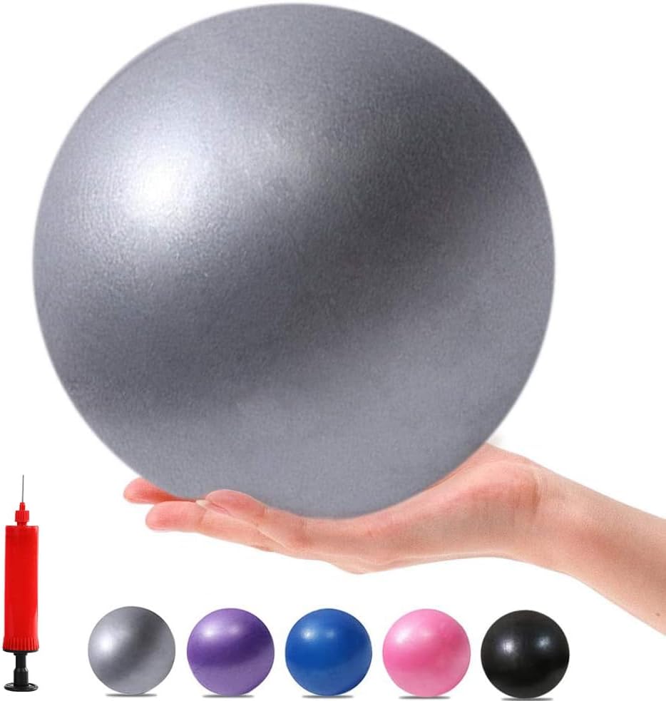 Mini Yoga Balls 6 Inch Exercise Pilates Therapy Balance Micropore Ball Equipment for Home Stability Training Physical Core Training with Pump