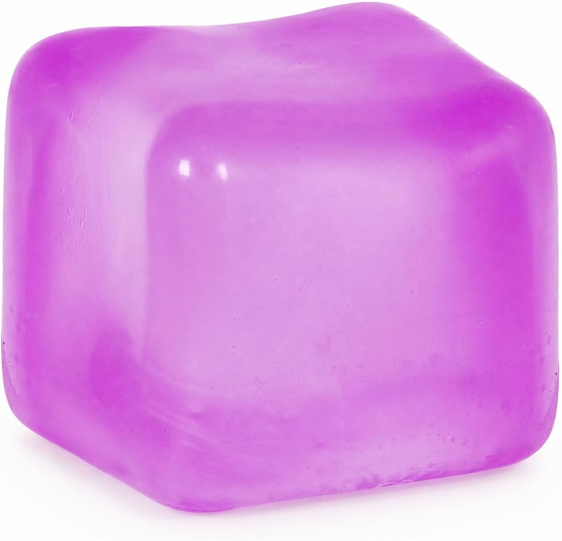 Cube Sensory Toy, 2.75 Inch Soft Fidget Cube for Stress Relief, Tactile Squeeze Desk Toy for Office, School and Home, Kids & Adults (Purple)