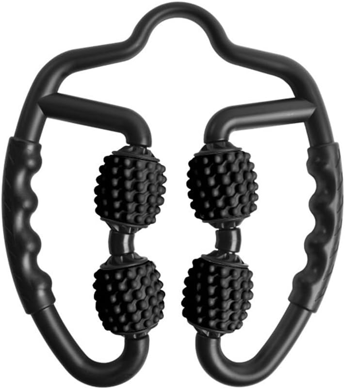 4 Wheels Foam Roller Muscle Mass for Leg Neck Hand Arm,Trigger Point Muscle Relax Mass Indoor Sports Yoga Bodybuilding Equipment (Black)