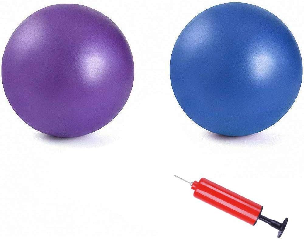 2Pcs Mini Exercise Balls - Professional Grade Anti Burst Heavy Duty and Slip Resistant Small Pilates Ball for Yoga Fitness Stability Balance Training Physical, 9-10 Inch (About 25cm)