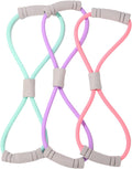 3 Colors Figure 8 Resistance Band - Elastic Fitness Rope for Arm, Back, Shoulder & Full-Body Workouts and Foot, Leg, Hand Stretcher for Yoga, Pilates, Physical Therapy & Home Gym Exercise.