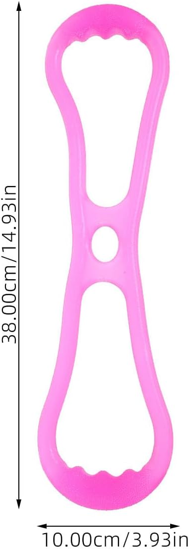 Silicone Yoga Tension Band, Figure 8-Shaped Elastic Pull Rope, Multifunctional Resistance Bands for Fitness, Chest, Arm, Shoulder Stretch, Portable and Compact, Pink