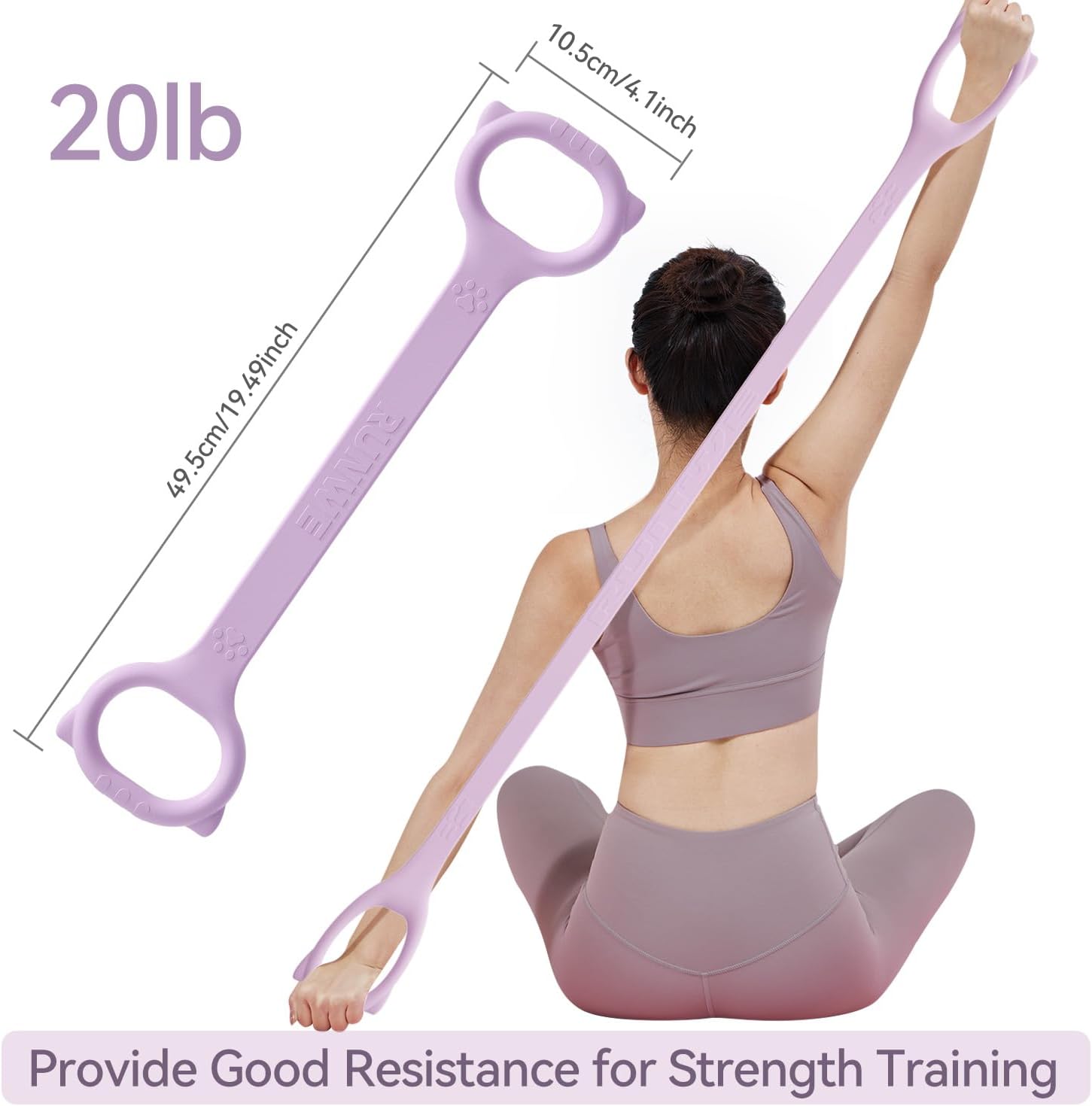 Figure 8 Workout Resistance Band - 3 Elasticities Optional 20 30 40lb, Thicker Durable Arm Back Shoulder Exercise Elastic Rope Yoga Straps Pilates Flexbands, Physical Therapy Stretch Bands