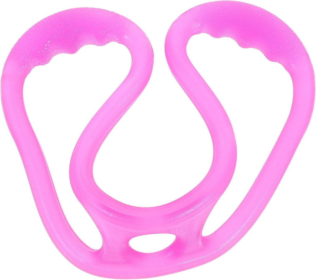 Silicone Yoga Tension Band, Figure 8-Shaped Elastic Pull Rope, Multifunctional Resistance Bands for Fitness, Chest, Arm, Shoulder Stretch, Portable and Compact, Pink