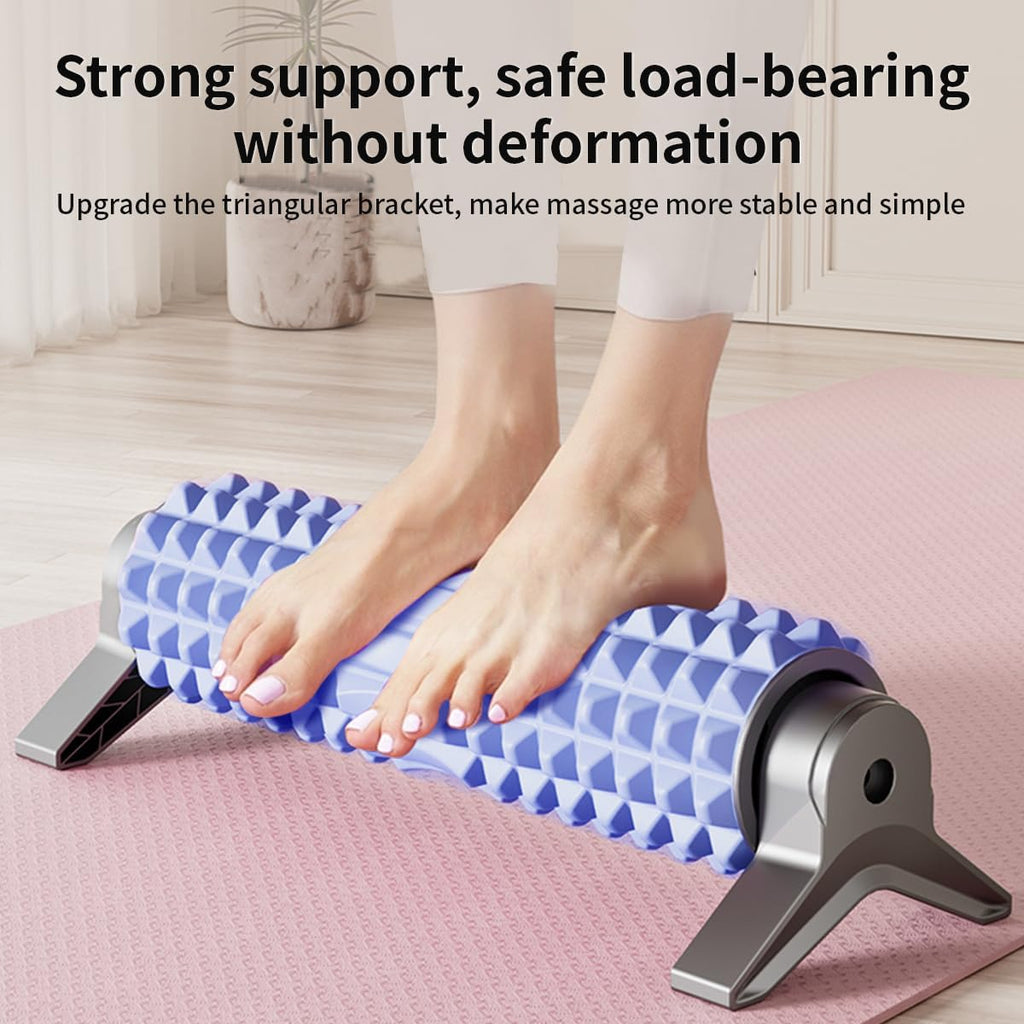 New Upgrade Bracket Foam Roller, 21 Inch Firm Deep Tissue Muscle Mass for Back Leg Pain & Sore Muscles (Blue)
