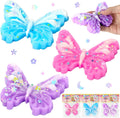 3Pack Glitter Butterfly Squishy Toy Kawaii Butterfly Fidget Sensory Toys Decompression Venting Toy Stress Relief Squishies Silicone Squeeze Gifts for Adult Birthday Party Favors Anxiety Relaxing