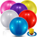 6 Pcs Yoga Ball Exercise Ball  Stability Balance Yoga Ball Chair Quick Pump for Physical Workout Pregnancy Home Office Gym Equipment