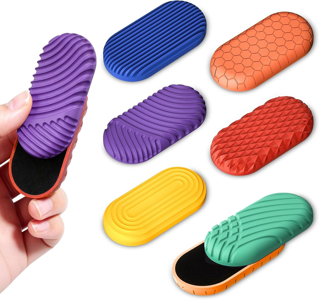 Magnetic Fidget Toys Adults, 6 Pack Silicone Sensory Stone Sliders for Teens Autism, Anxiety & ADHD, Classroom Prizes Must Haves, Office Desk Portable Travel Fidget Gifts Stocking Stuffer (Multicolor)