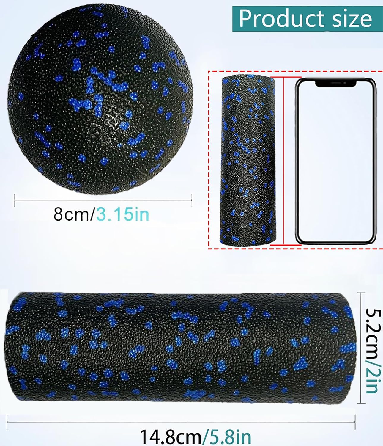 Extra Mini Foam Roller - High Density Massage Roller, Extra Small Yoga Roller for Physical Therapy, Myofascial Release, Deep Tissue & Muscle Recovery of Arms and Legs